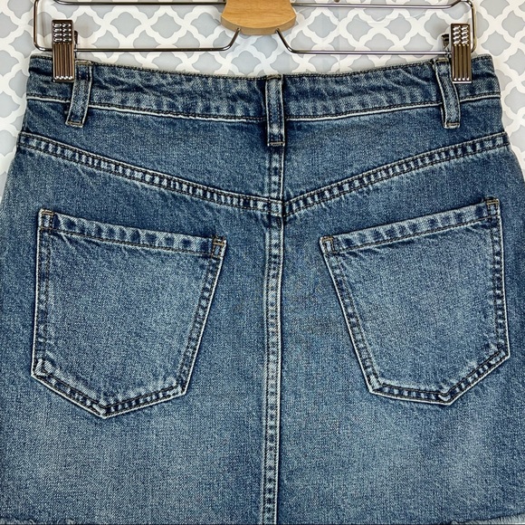 EUC Free People Zip It Up Denim Mini Skirt In Blue - Picture 6 of 11